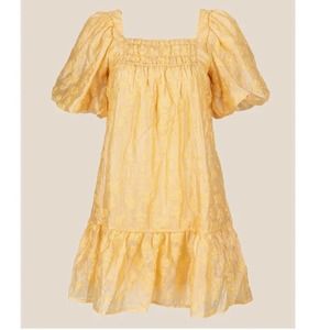 NWT Moon River Button Back Yellow Mini Dress